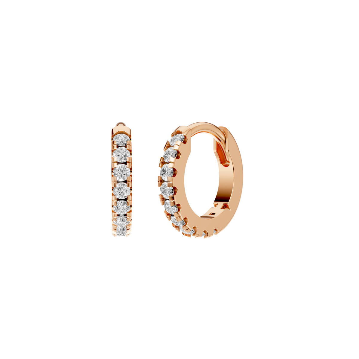 Wren Diamond Huggie Hoop Pave Earrings – 14K Yellow Gold