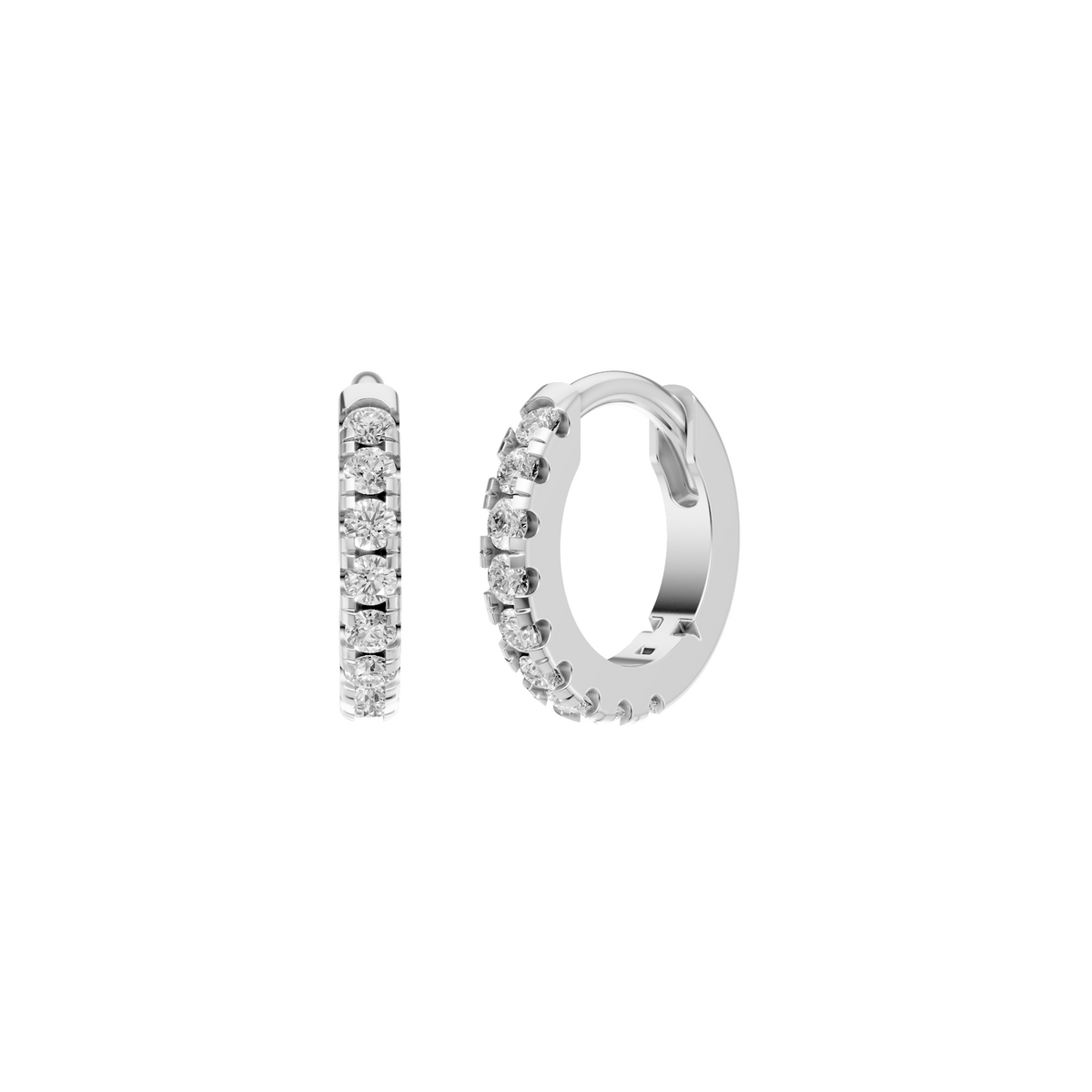 Wren Diamond Huggie Hoop Pave Earrings – 14K Yellow Gold