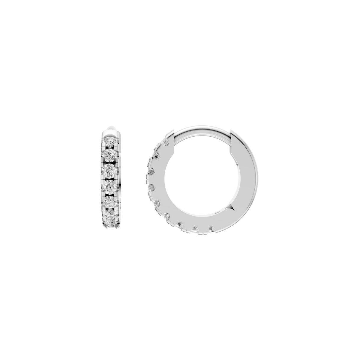 Wren Diamond Huggie Hoop Pave Earrings – 14K Yellow Gold