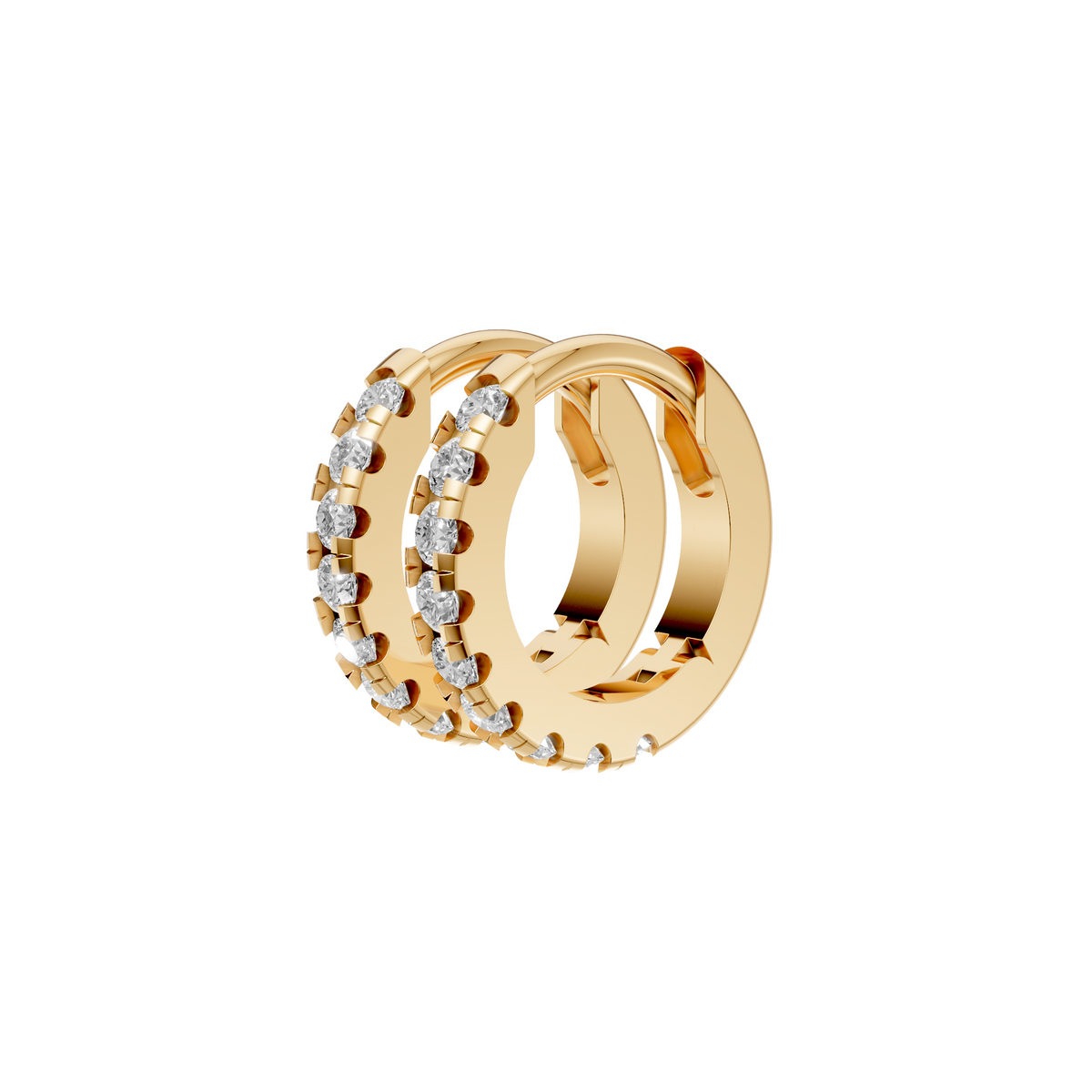Wren Diamond Huggie Hoop Pave Earrings – 14K Yellow Gold