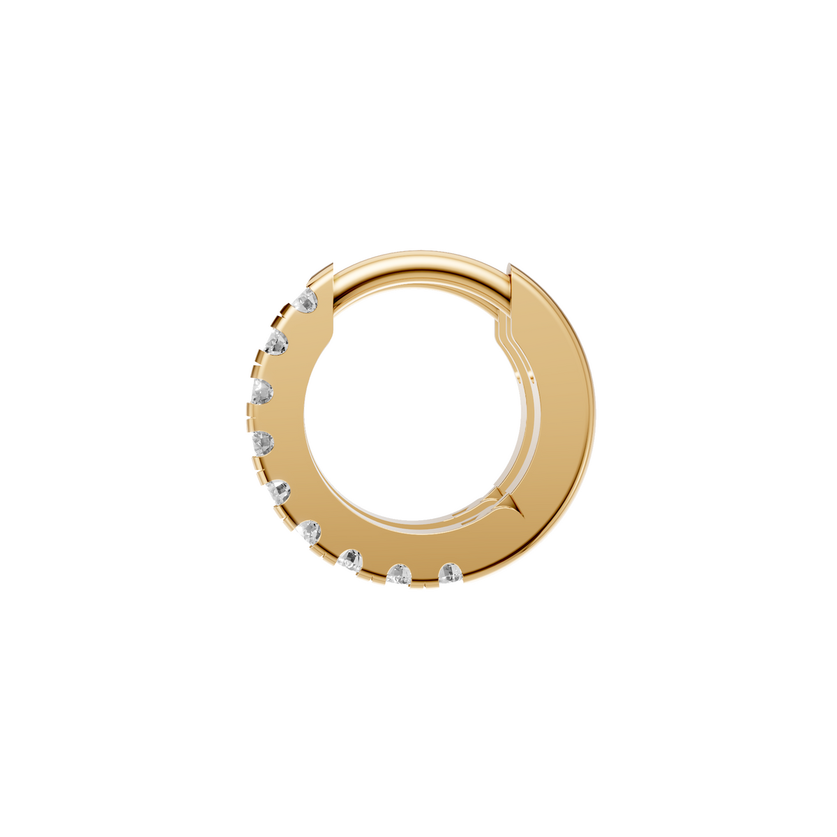 Wren Diamond Huggie Hoop Pave Earrings – 14K Yellow Gold