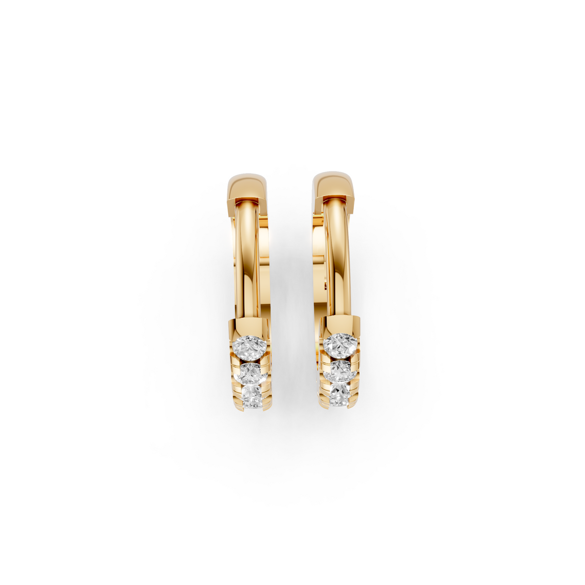 Wren Diamond Huggie Hoop Pave Earrings – 14K Yellow Gold