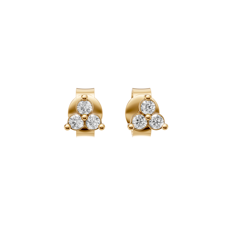 Beatrix Round Diamond Cluster Stud Earrings in 18K Gold