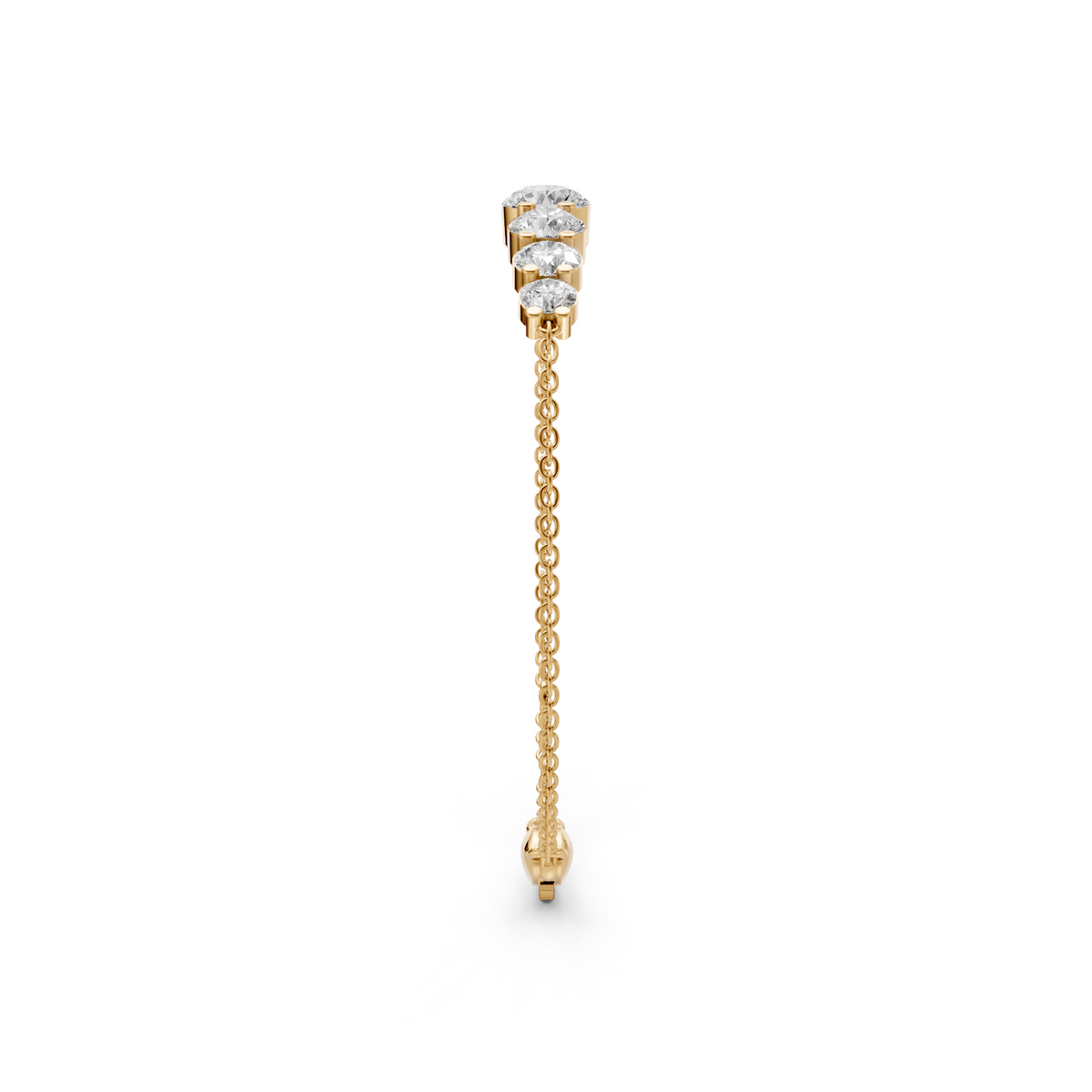 Graduated Round Diamond Station Bracelet in Solid Gold