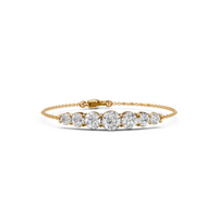 Graduated Round Diamond Station Bracelet in Solid Gold