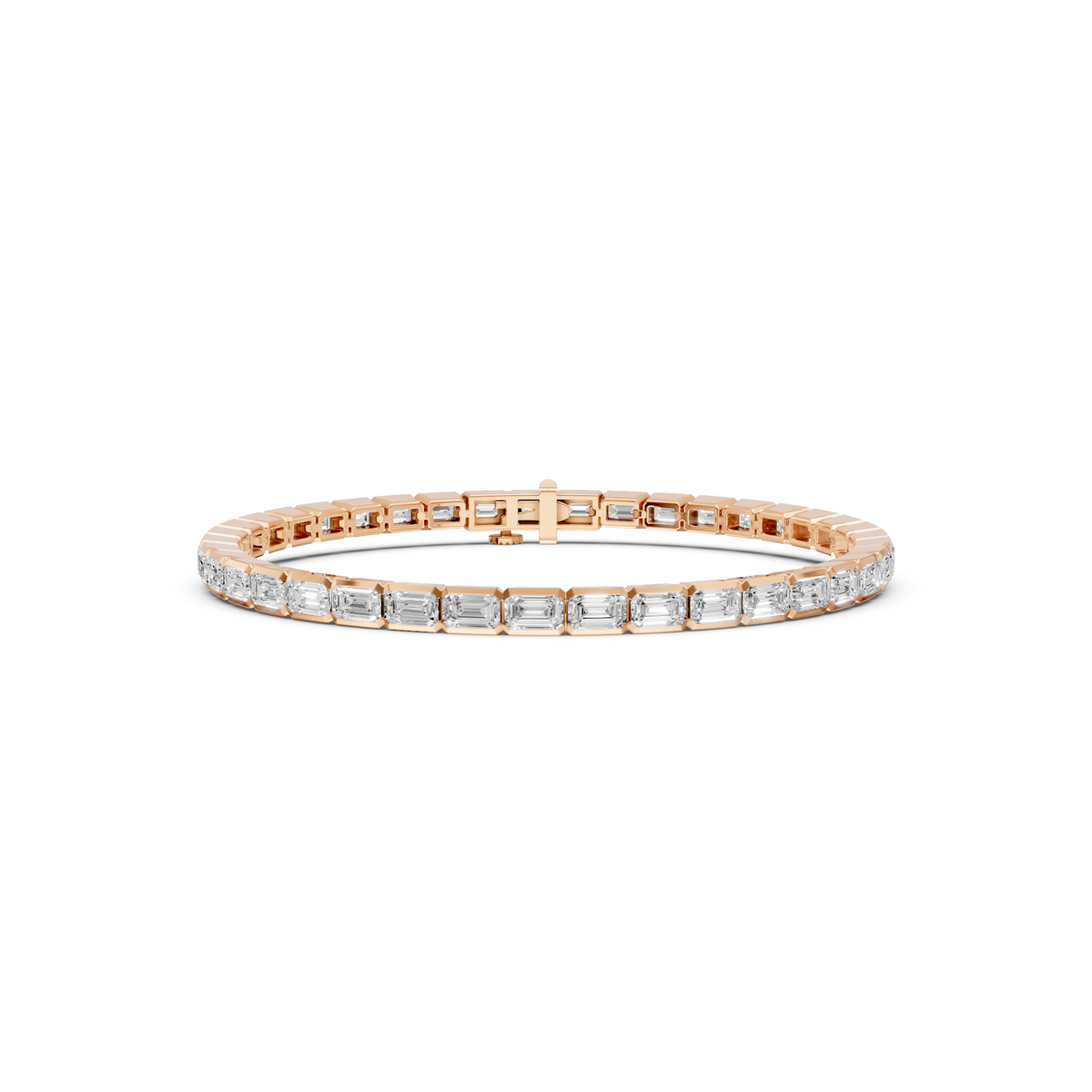 Luxury Emerald Cut Diamond Line Bracelet for Women