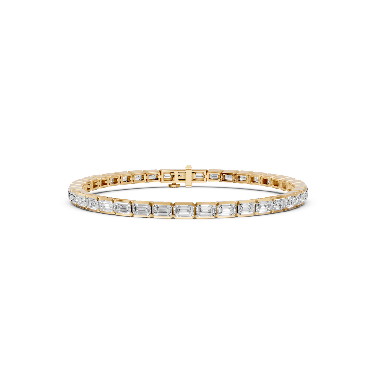Luxury Emerald Cut Diamond Line Bracelet for Women