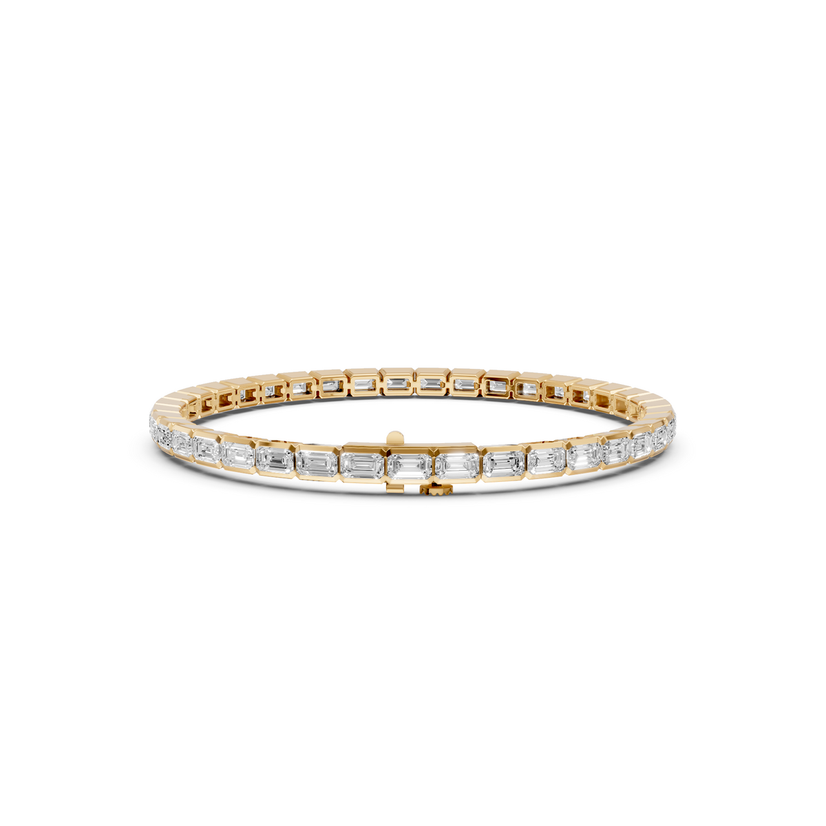 Luxury Emerald Cut Diamond Line Bracelet for Women