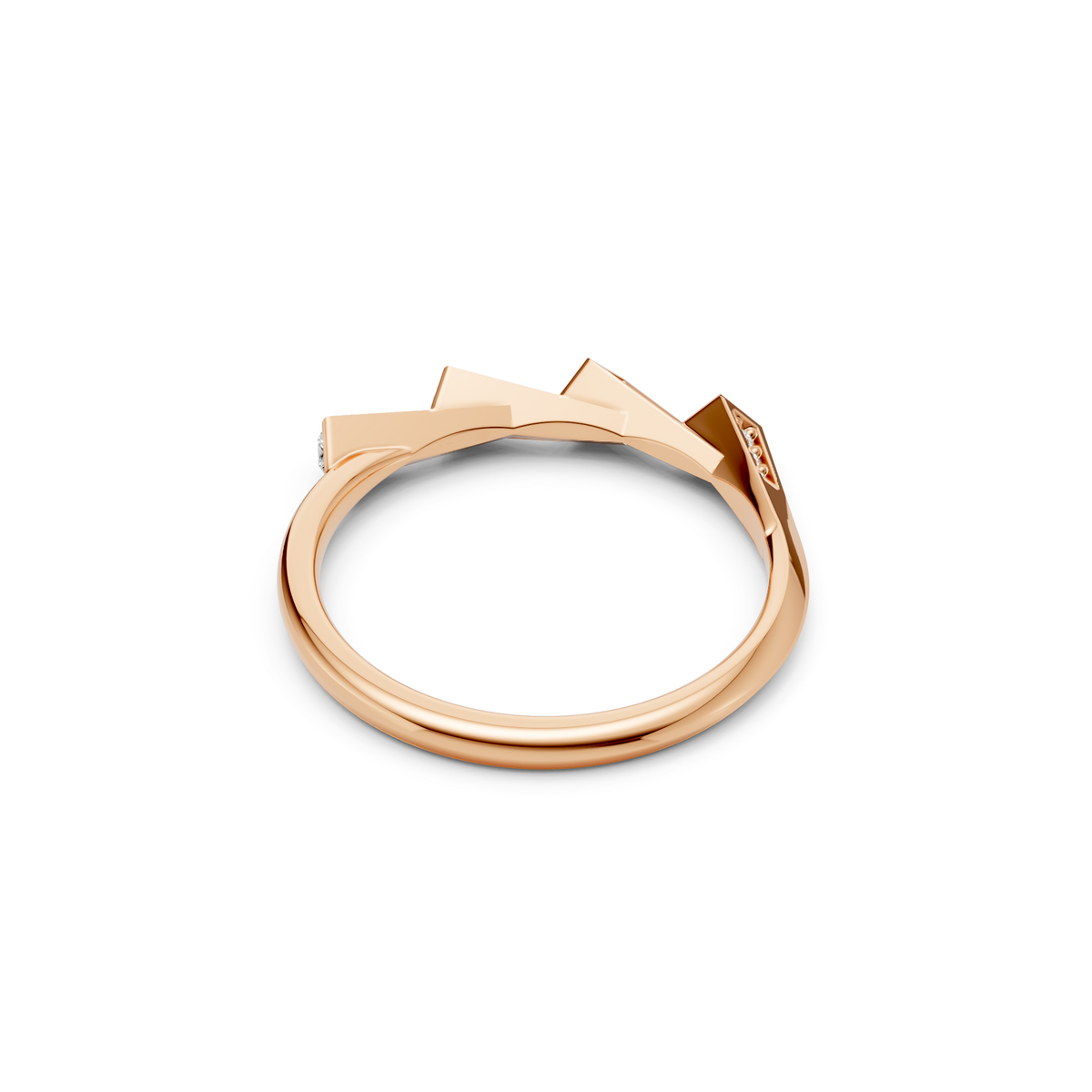 Nova Geometric Princess Cut Diamond Stackable Ring in Gold