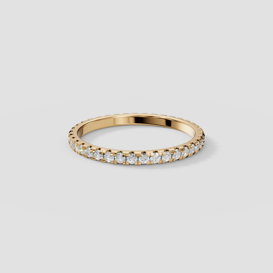 Round Diamond Eternity Wedding Band in Solid Gold