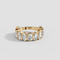 Oval Cut Diamond Eternity Bezel Set Band in 14K Gold
