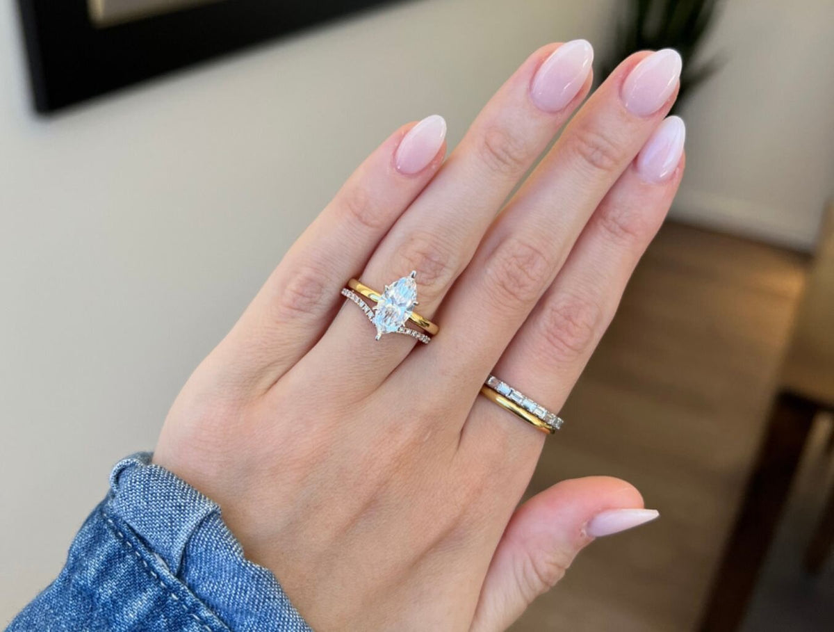 How to Wear an Engagement Ring and Wedding Band