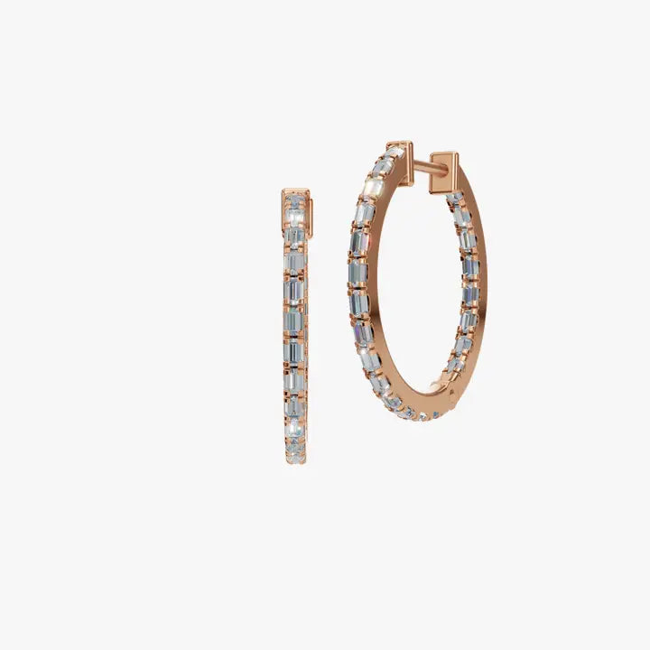 Minimal Luxe Baguette Lab Grown Diamond Hoops
