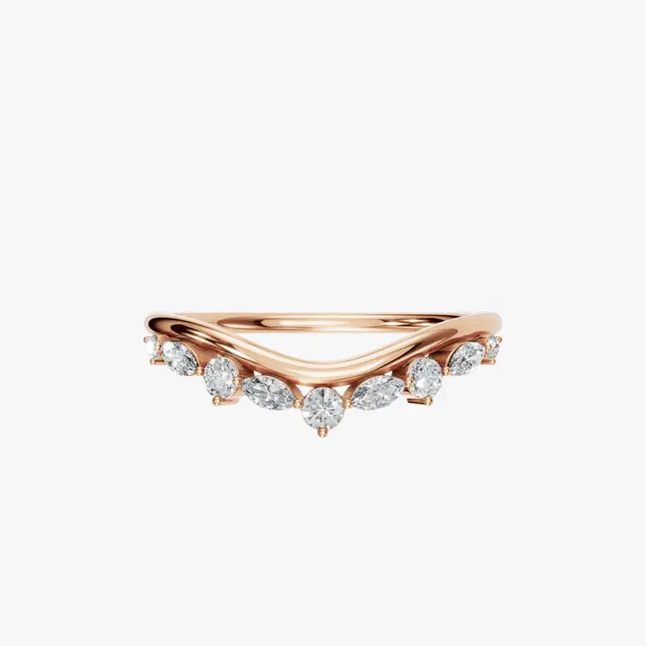 Elegant Curved Tiara Lab Grown Diamond Band