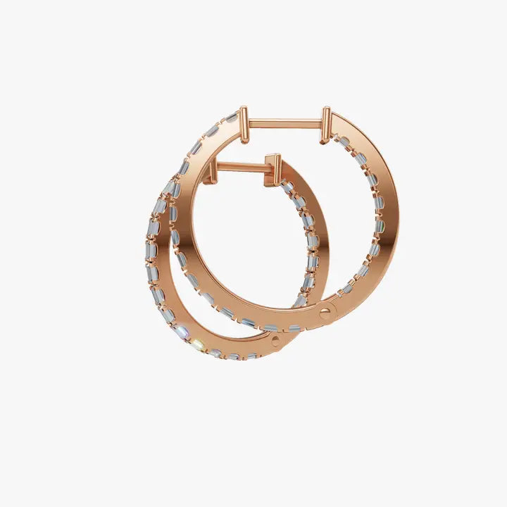 Minimal Luxe Baguette Lab Grown Diamond Hoops