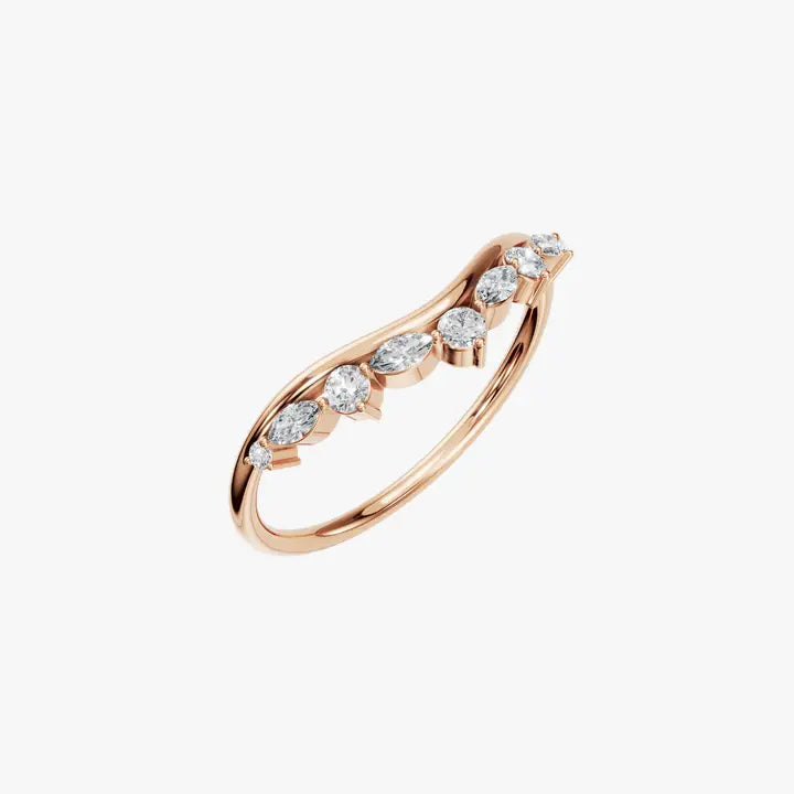 Elegant Curved Tiara Lab Grown Diamond Band