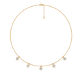 Seraphine Bezel Set Round Diamond Drop Necklace in 14K Gold