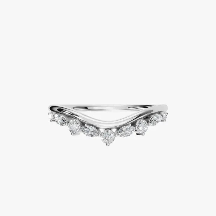 Elegant Curved Tiara Lab Grown Diamond Band