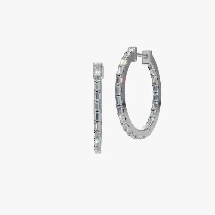 Minimal Luxe Baguette Lab Grown Diamond Hoops