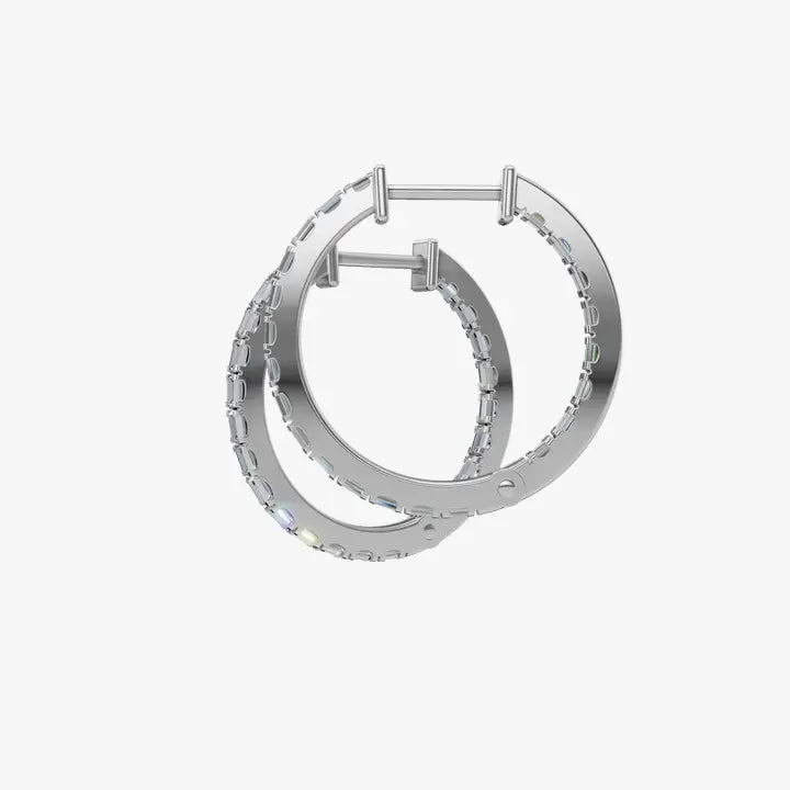 Minimal Luxe Baguette Lab Grown Diamond Hoops