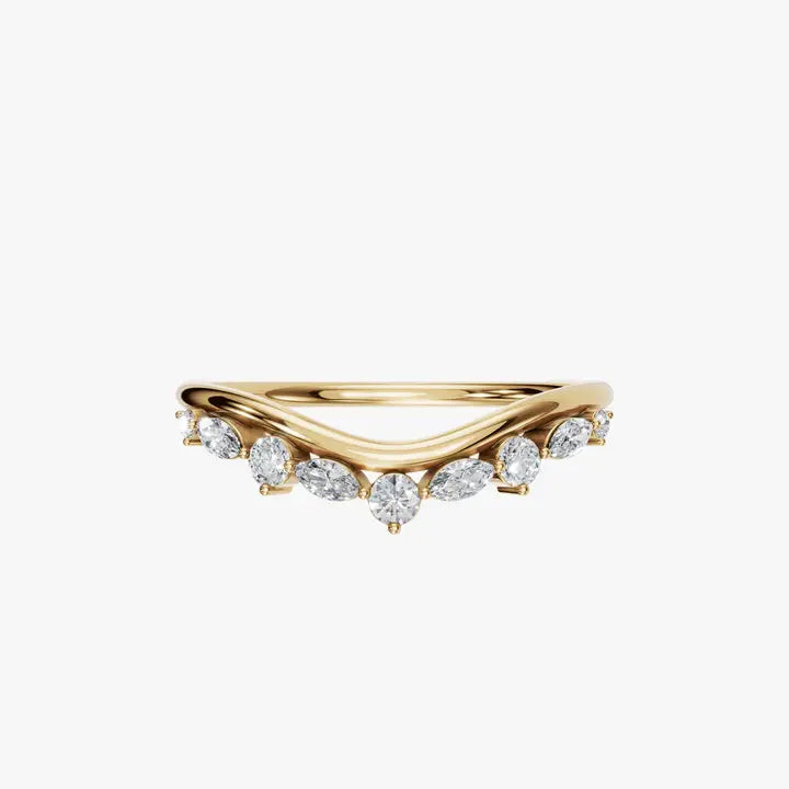 Elegant Curved Tiara Lab Grown Diamond Band