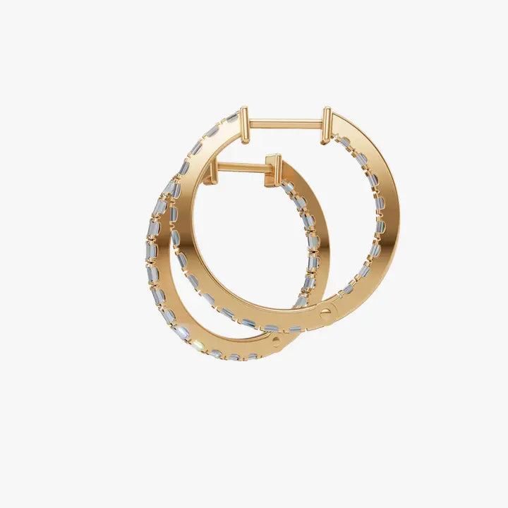 Minimal Luxe Baguette Lab Grown Diamond Hoops