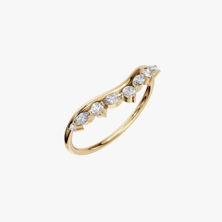 Elegant Curved Tiara Lab Grown Diamond Band